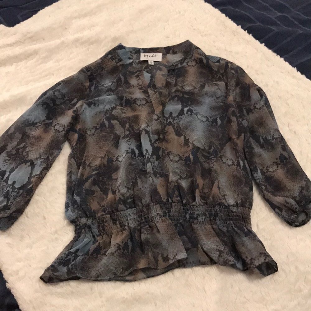 Multi colored Hy + dot blouse - Picture 1 of 6